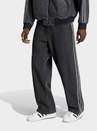 adidas Originals, Superstar Denim Jeans Mid-Rise Straight Leg, black, Image 1 of 5