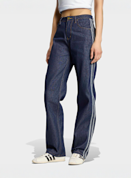 adidas Originals, Firebird Mid Rise Straight Denim Pants, blue, Image 1 of 5