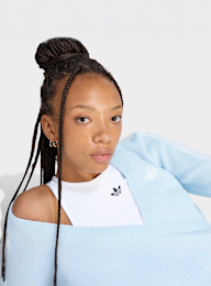 adidas Originals, Adiluna Season 2 X Jennie Knitted Wrap Around Cardigan, blue, Image 3 of 5
