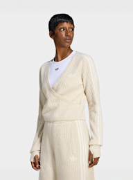 adidas Originals, Adiluna Season 2 X Jennie Knitted Wrap Around Cardigan, beige, Image 1 of 5