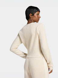 adidas Originals, Adiluna Season 2 X Jennie Knitted Wrap Around Cardigan, beige, Image 2 of 5