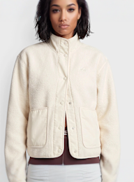 New Balance, High Pile Fleece Jacket, beige, Image 3 of 5