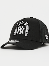 New Era, 9FORTY Wordmark Trucker New York Yankees, black, Image 1 of 4