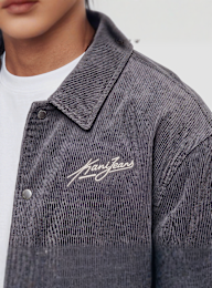 Karl Kani, Corduroy Oversized College Jacket, grey, Image 3 of 4