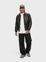Karl Kani, Signature PU Leather Bomber Jacket, black, Image 4 of 4