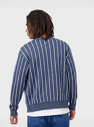 Karl Kani, OG Pinstripe Jacquard Cropped Cardigan, blue, Image 2 of 4