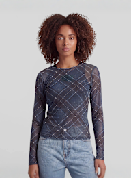 Karl Kani, Signature Check Mesh Longsleeve, multi-colour, Image 1 of 3