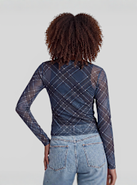 Karl Kani, Signature Check Mesh Longsleeve, multi-colour, Image 2 of 3