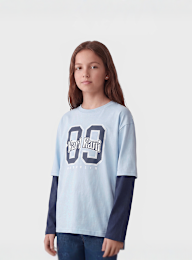 Karl Kani, Round Serif 89 Layered Longsleeve Junior, blue, Image 1 of 4