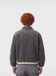 Karl Kani, Retro Patch Corduroy College Jacket, grey, Image 2 of 4