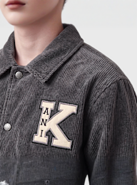 Karl Kani, Retro Patch Corduroy College Jacket, grey, Image 3 of 4
