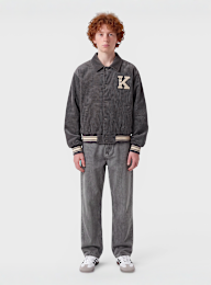 Karl Kani, Retro Patch Corduroy College Jacket, grey, Image 4 of 4
