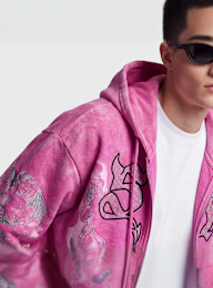 Smoke Rise, Trouble In Peace Zip Hoodie, Pink, Image 3 of 4