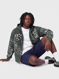 Smoke Rise, Trouble In Peace Zip Hoodie, green, Image 1 of 4