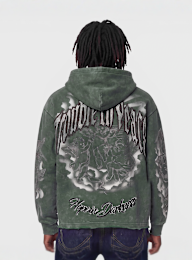 Smoke Rise, Trouble In Peace Zip Hoodie, green, Image 2 of 4