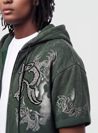 Smoke Rise, Trouble In Peace Zip Hoodie, green, Image 3 of 4