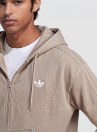 adidas Originals, Washed Full Zip Oversized Hoodie, brown, Image 3 of 4