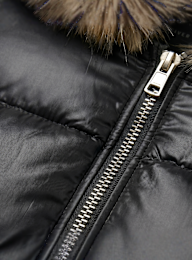 Urban Classics, Bomber Fake Fur Hooded Jacket, black, Image 3 of 4