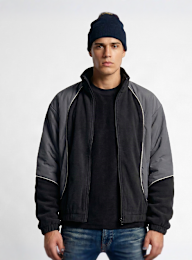 Urban Classics, Polarfleece Taslan Track Jacket, black, Image 1 of 4