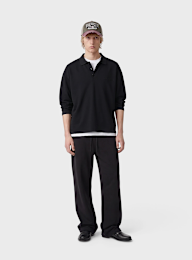 Another Cotton Lab, Another Longsleeve Piqué Polo Shirt, black, Image 4 of 4