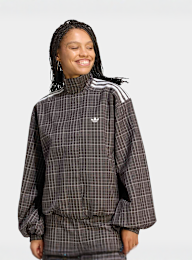 adidas Originals, Blousy Check Track Top, brown, Image 1 of 4