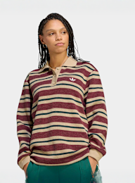 adidas Originals, Stripe Knitted Polo, red, Image 1 of 4