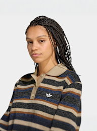 adidas Originals, Stripe Knitted Polo, black, Image 3 of 4