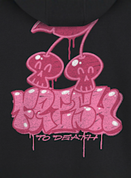 Mister Tee, Fresh to Death Cherries Fluffy Zip Hoody, black, Image 3 of 4