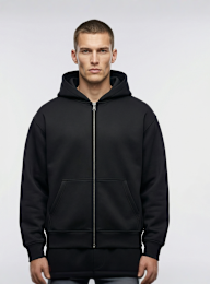 Urban Classics, Heavy Scuba Zip Hoody, black, Image 1 of 3