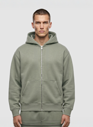Urban Classics, Heavy Scuba Zip Hoody, green, Image 1 of 3