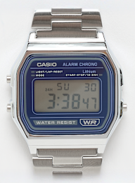 CASIO, A158WEA-2EF, blue, Image 1 of 2