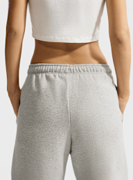 Nike, Studio Fleece Medium Weight Mid-Rise Wide-Leg Pants, grey, Image 4 of 5