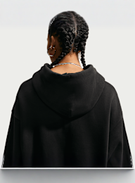 Nike  , Studio Fleece Medium Weight Oversized Crop Full Zip Hoodie, black, Image 4 of 5