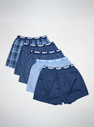 SNIPES, 5 PACK - Woven Boxer, blue, Image 1 of 2