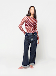 Decibel, Polka Dot Mesh Longsleeve, red, Image 3 of 3