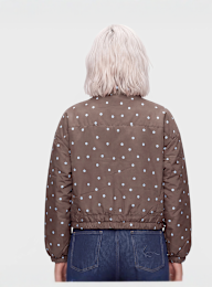 Decibel, Polka Dot Funnel Neck Jacket, brown, Image 2 of 4