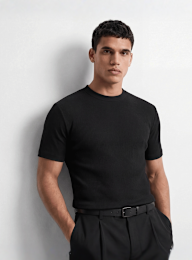 Burocs, Slim Rib T-Shirt, black, Image 1 of 3