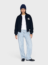 New Era, MLB Wool Oversized Bomber Jacket, blue, Image 4 of 4