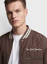 New Era, MLB Wordmark Varsity Jacket, brown, Image 3 of 4