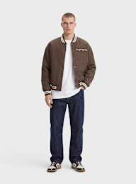 New Era, MLB Wordmark Varsity Jacket, brown, Image 4 of 4