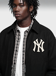 New Era, MLB Logo Varsity Jacket, black, Image 3 of 4