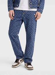 New Era, MLB Logo All-Over-Print Denim Pant, Undefined Color, Image 1 of 4