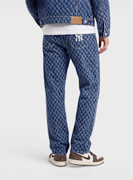 New Era, MLB Logo All-Over-Print Denim Pant, Undefined Color, Image 2 of 4