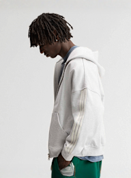 adidas Originals, adiSignature 3 Stripes Full Zip Hoodie, grey, Image 2 of 3
