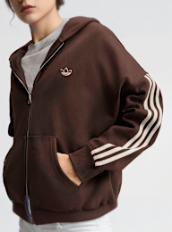 adidas Originals, adiSignature 3 Stripes Full Zip Hoodie, brown, Image 3 of 4