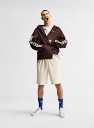 adidas Originals, adiSignature 3 Stripes Full Zip Hoodie, brown, Image 4 of 4