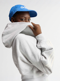 adidas Originals, 3-Stripes Fleece Full-Zip Hoodie, grey, Image 4 of 7
