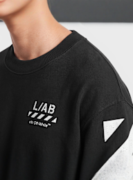 Off-White, Diagonal Crew Neck Sweatshirt, black, Image 3 of 4