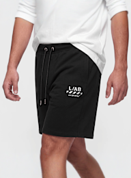 Off-White, Diagonal Open Hem Jogger Shorts, black, Image 3 of 4