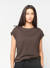 Urban Classics, Ladies Extended Shoulder Tee, brown, Image 1 of 3